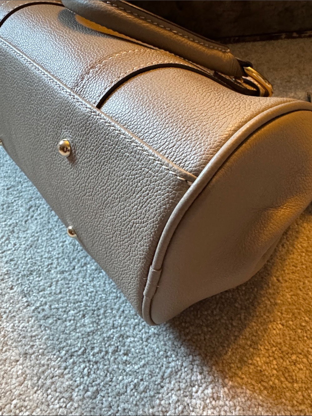 Dooney & Bourke small Sorrento satchel in taupe with strap - Picture 9 of 13